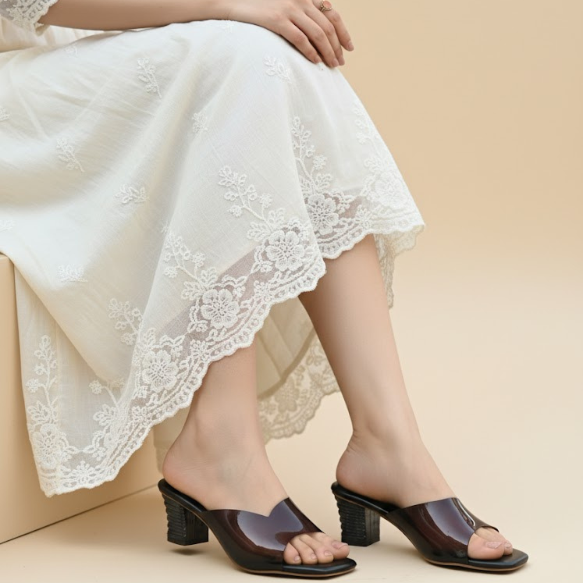 Longwalk Women Transparent Heel Fashion Sandals