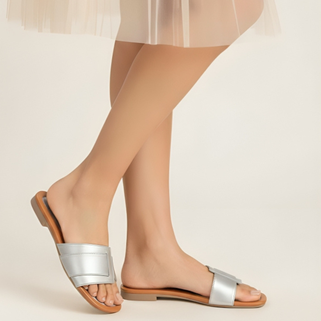 Longwalk Women Silver Flat Fashion Sandals