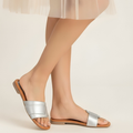 Longwalk Women Silver Flat Fashion Sandals