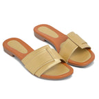 Longwalk Women Gold Flat Fashion Sandals