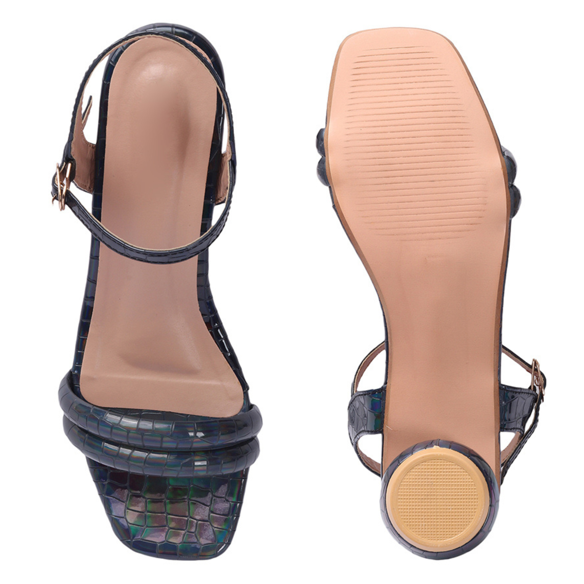 Longwalk Women Buckle Heel Fashion Sandals