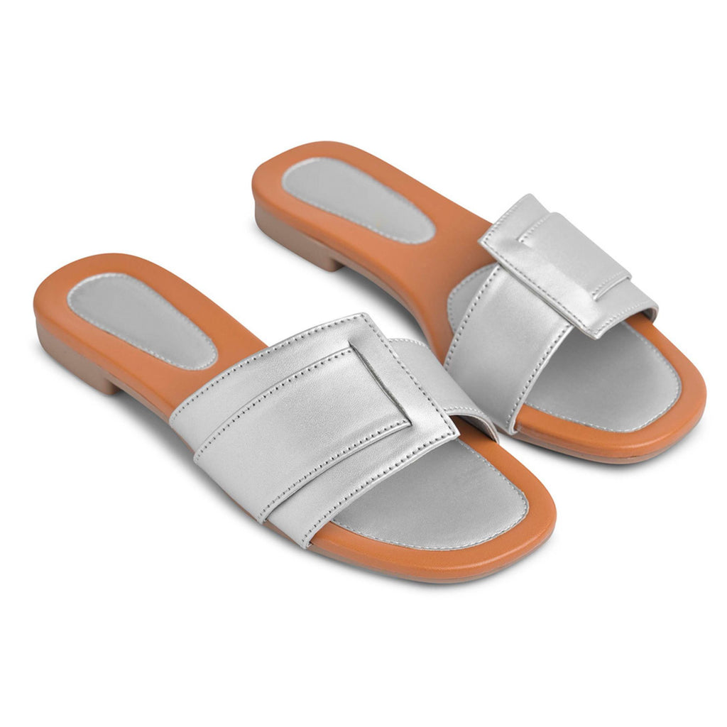 Longwalk Women Silver Flat Fashion Sandals