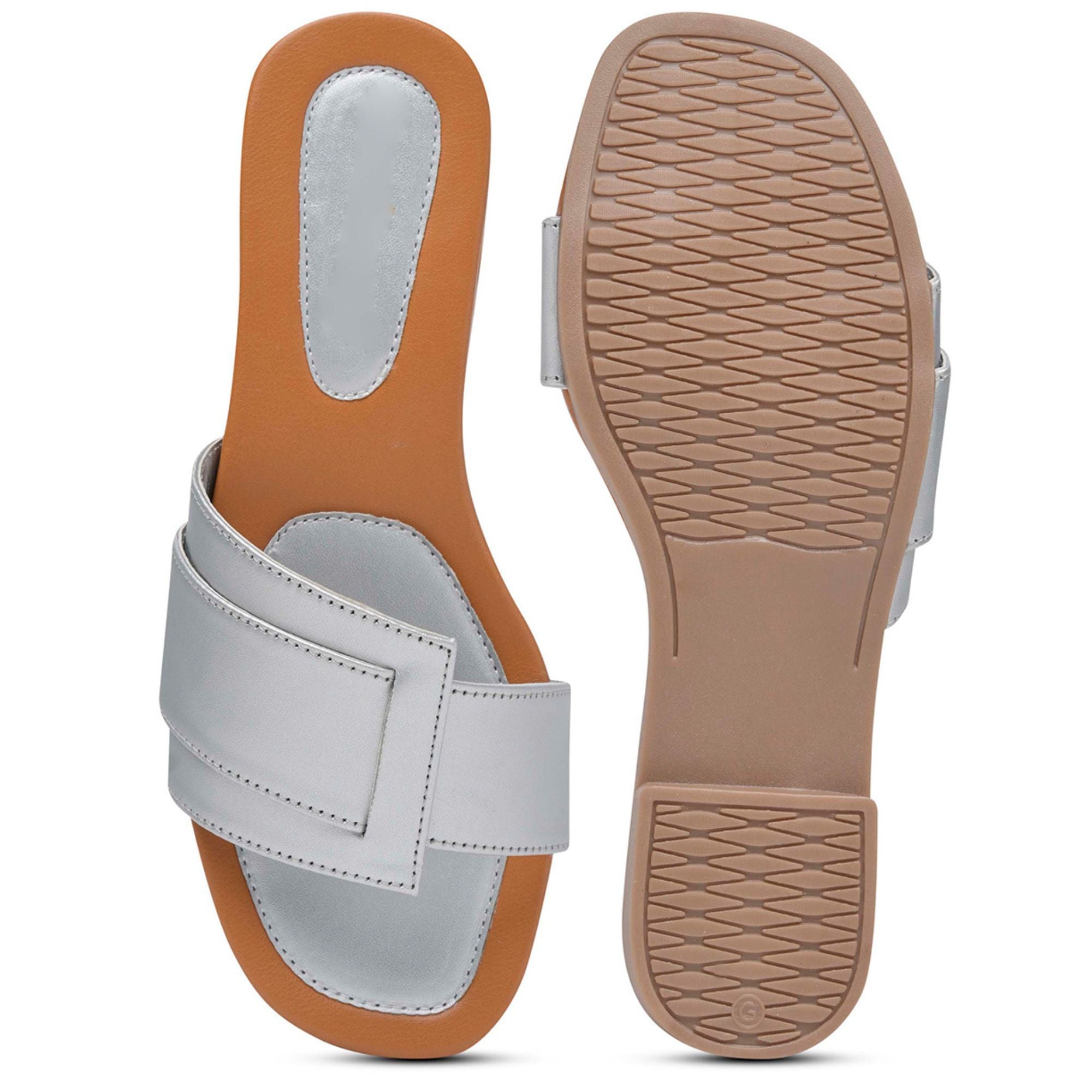 Longwalk Women Silver Flat Fashion Sandals